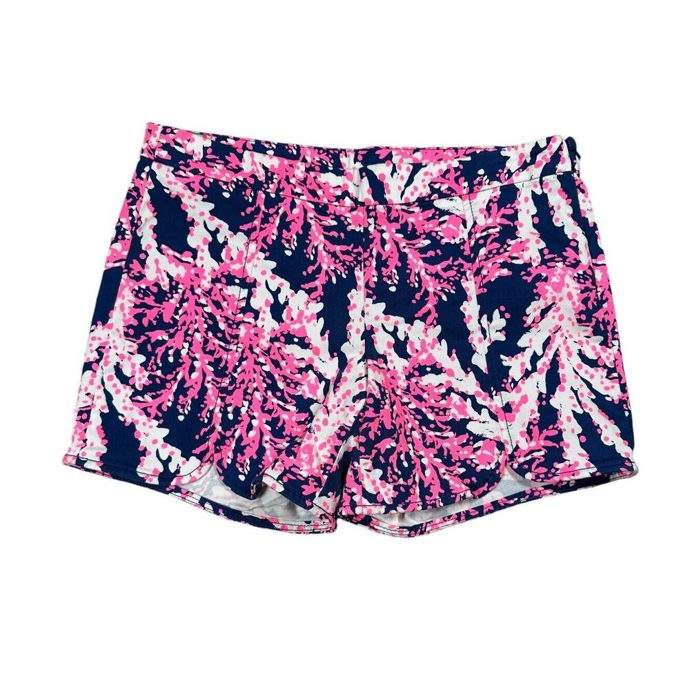 Lilly Pulitzer Hazelle Stretch Short Womens 0 Beyond The Sea Pink Navy Preppy